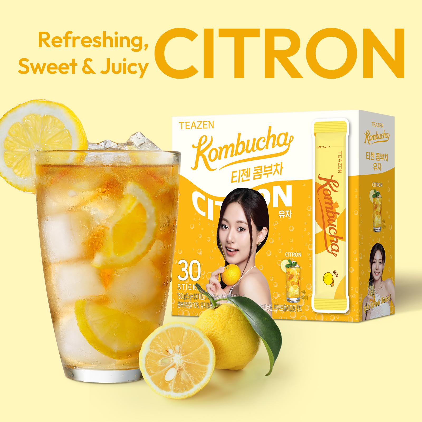 Amazon.com: TEAZEN Citron Kombucha Tea, Hydration Drink Mix, Sugar